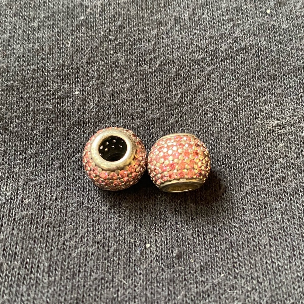 Pandora pink crystal charms